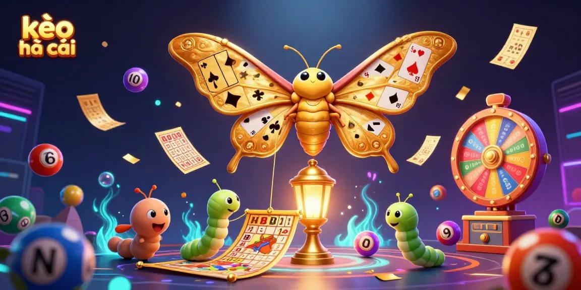 Experience the excitement of kèo nhà cái with dynamic lottery balls and vibrant casino elements.