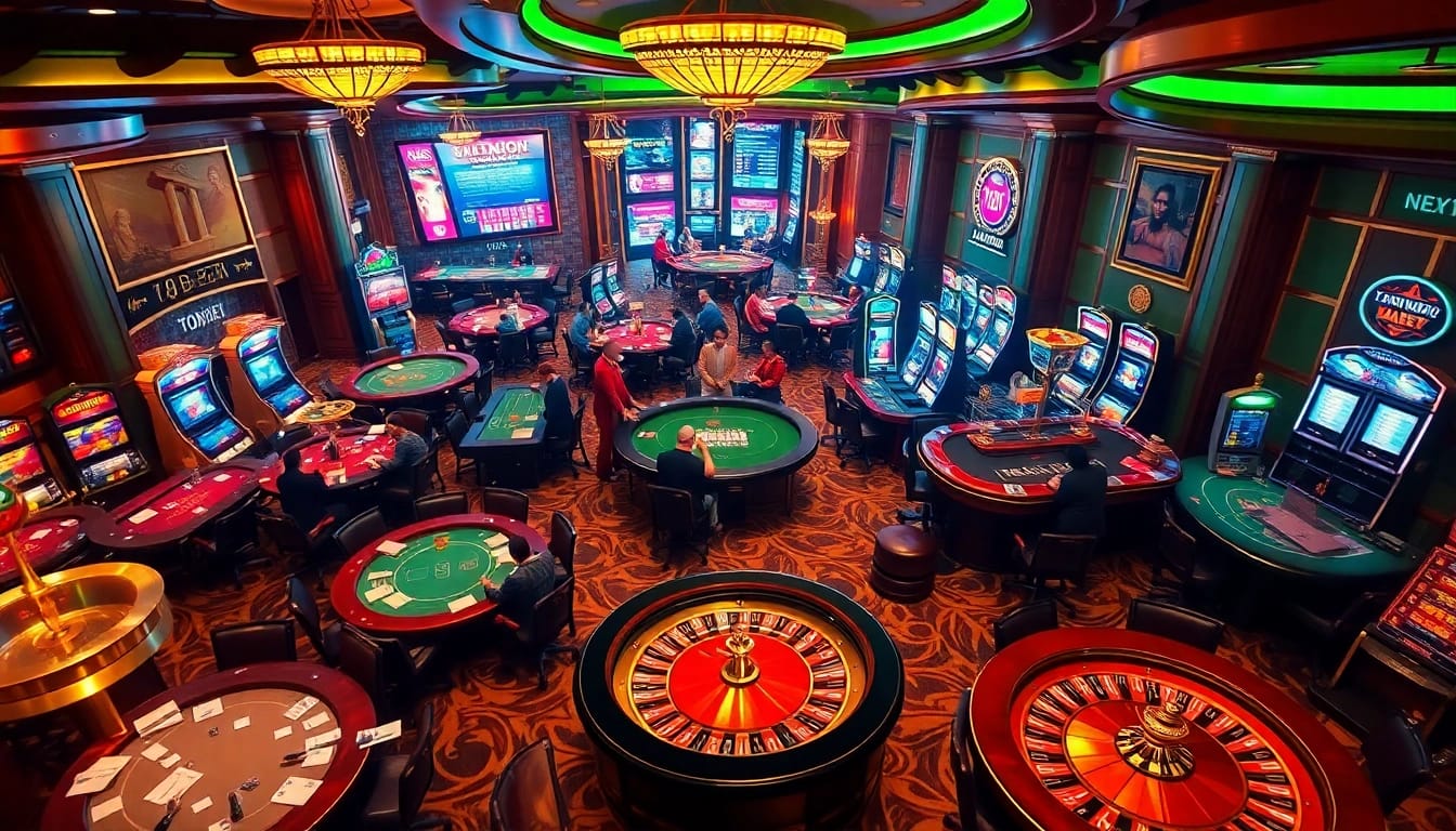 Experience high-stakes excitement with an 8k bet action scene featuring vibrant casino games.