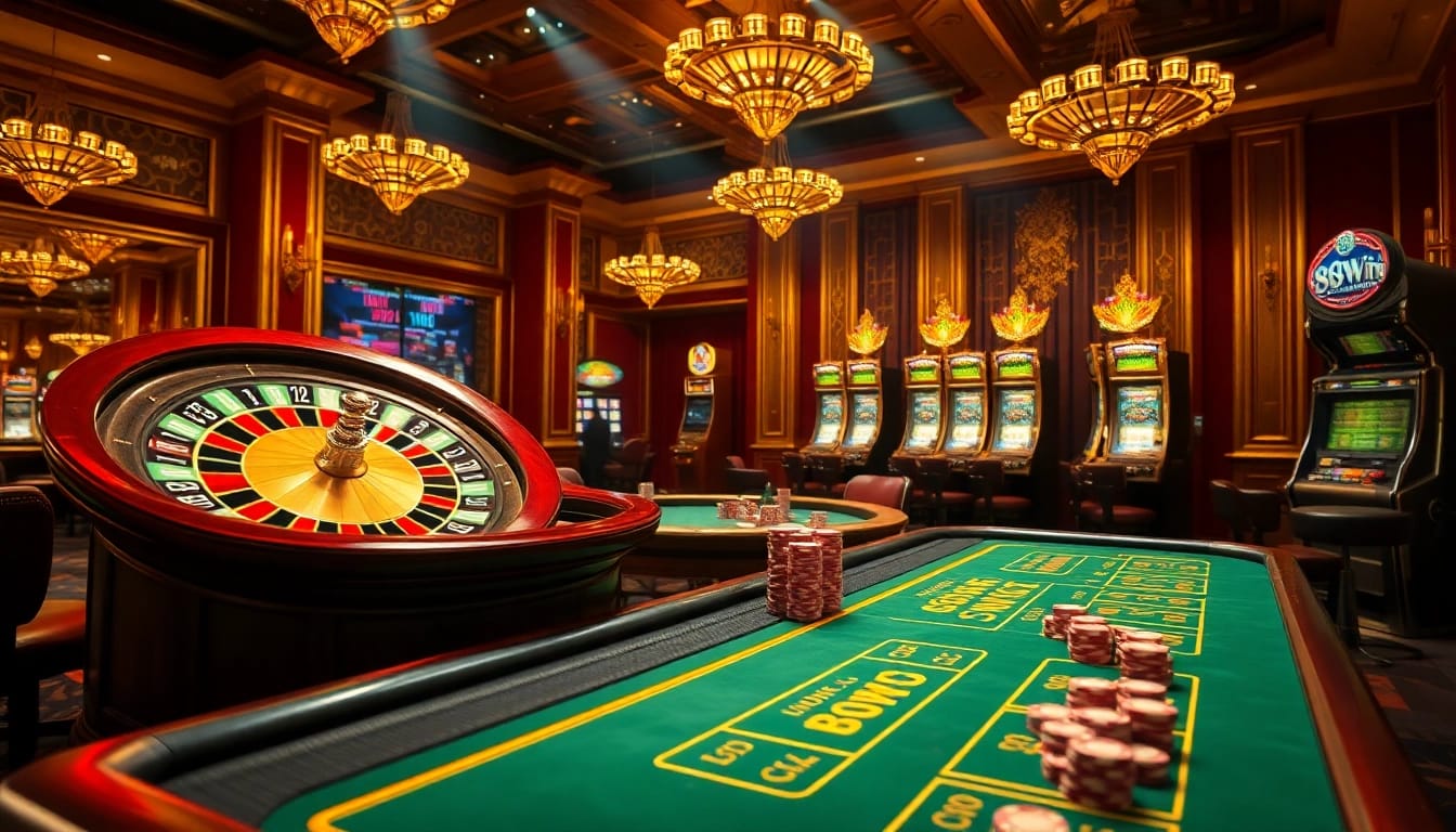 Engaged players at elegant casino tables in luxurious ambiance inspired by 98win .com.