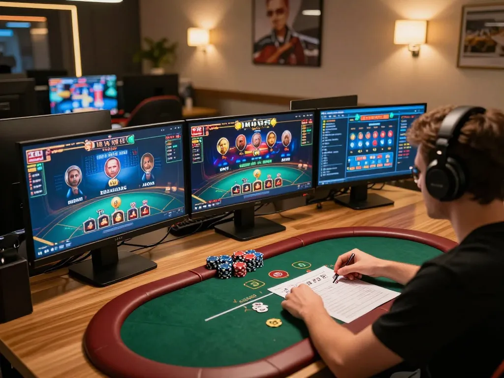 Engaging in strategic gameplay at SHBET's online casino with multiple game displays