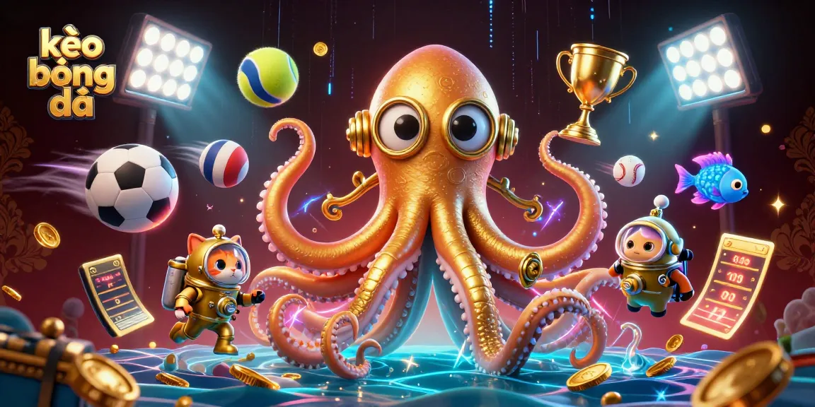 Engage in kèo bóng đá with thrilling 3D illustrations of sports elements and dynamic characters.