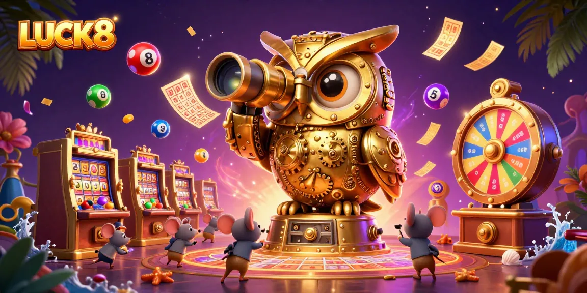 LUCK8 tạo ra không khí thú vị với chú cú vàng và các quả bóng xổ số nhảy múa.