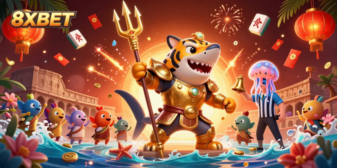Engage with exciting 8XBET gaming action in an immersive underwater colosseum.