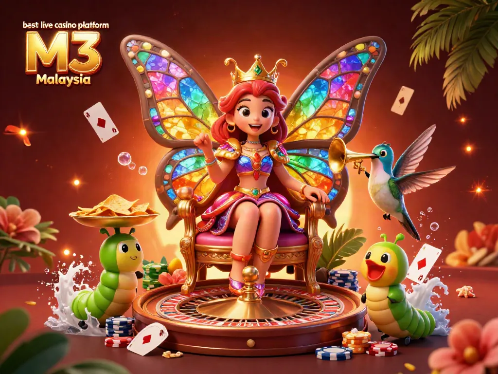 Experience the excitement of the best live casino platform M3 Malaysia with vibrant characters and games.