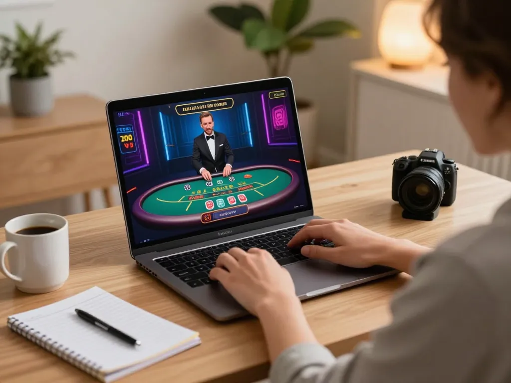 Player immersed in an online blackjack game at XX88, showcasing strategic gameplay and modern gaming setup.
