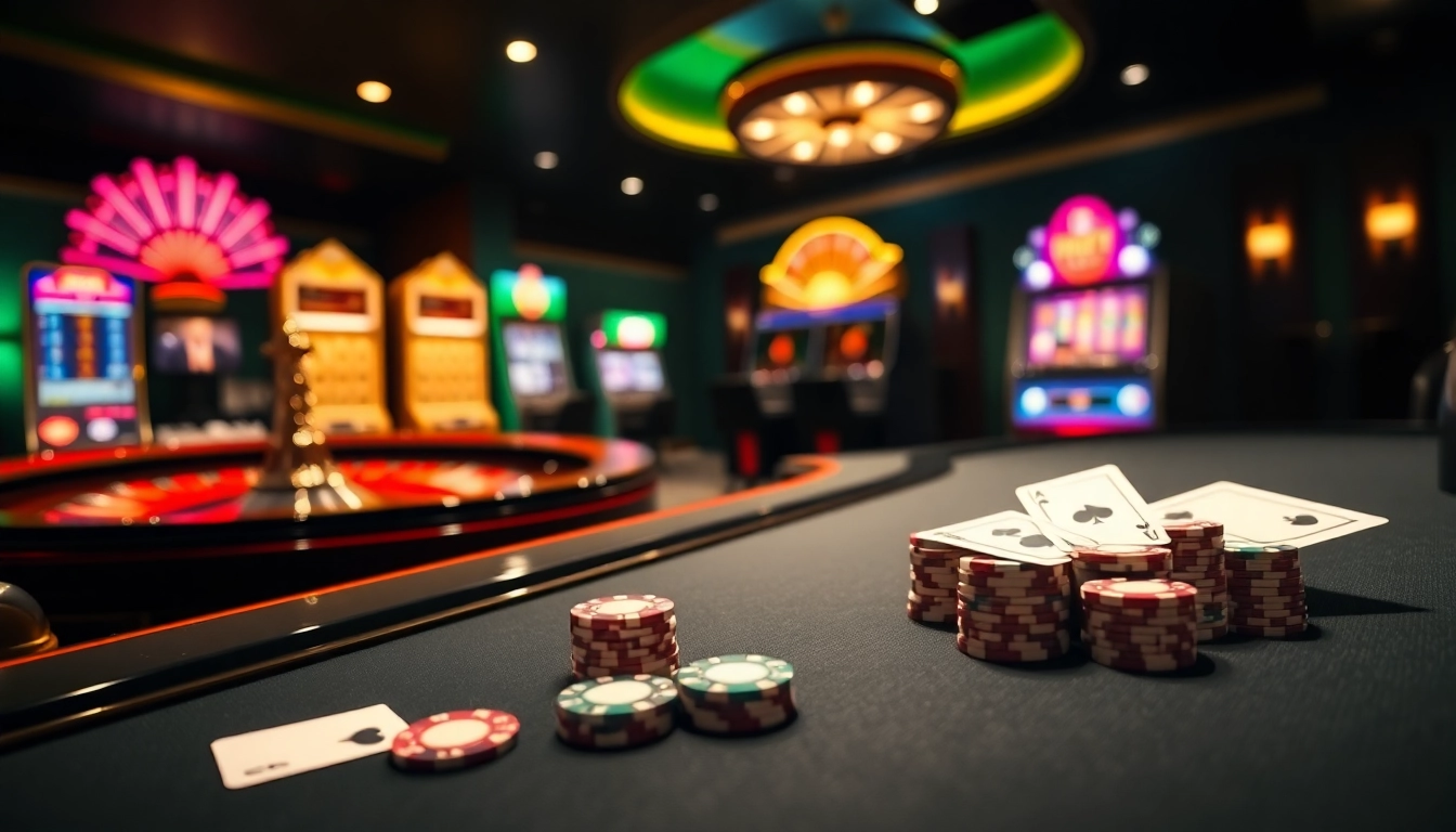 i9bet enhances the online gaming experience with luxury tables and vibrant slot machines.