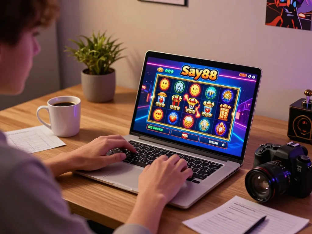 Engaging gameplay on Say88 online casino with colorful slot game interface.