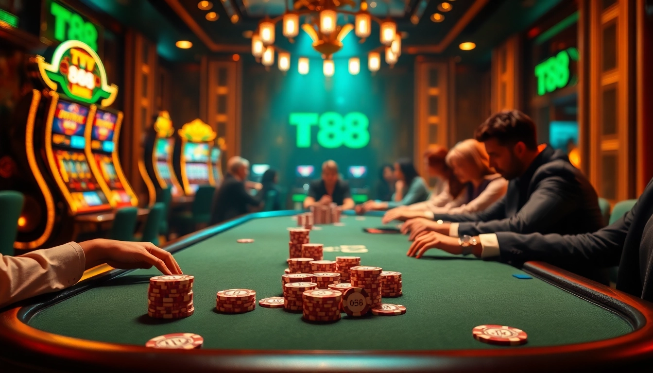 Experience the thrill of betting at TV 88 in a vibrant casino environment.