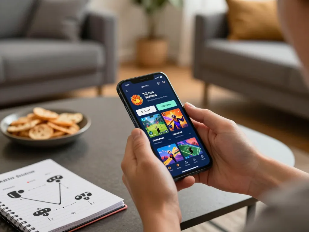 Engaged user downloading the tải sun win app on a smartphone, vibrant gaming interface visible, showcasing action.