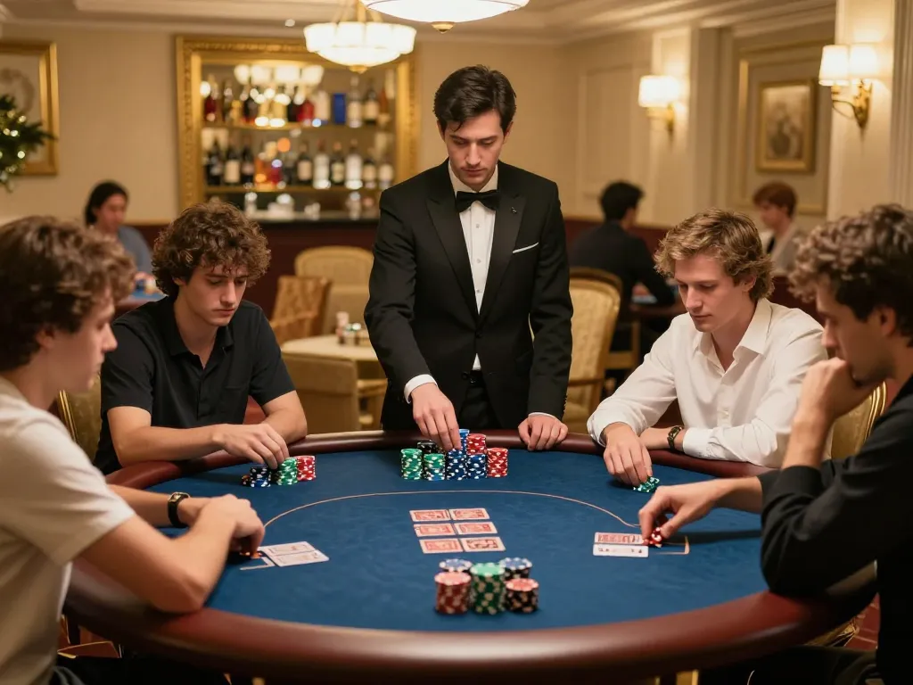 Players engage in a high-stakes poker game at TA88, showcasing strategic bets and intense focus.