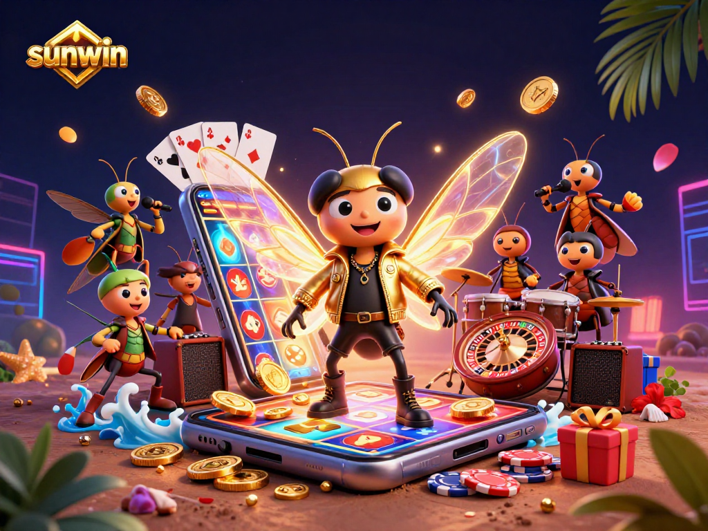 Join the sunwin adventure with a cicada rock star and casino action in vibrant 3D!