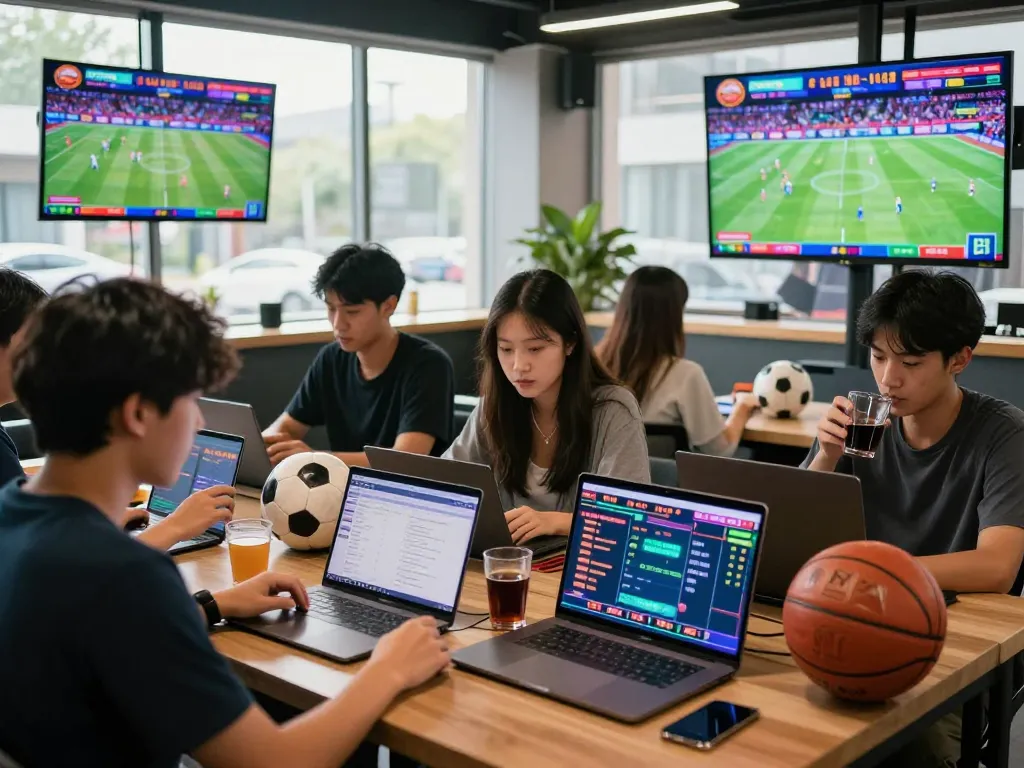 Exciting betting scene illustrating kèo nhà cái hôm nay with enthusiastic bettors and live sports odds