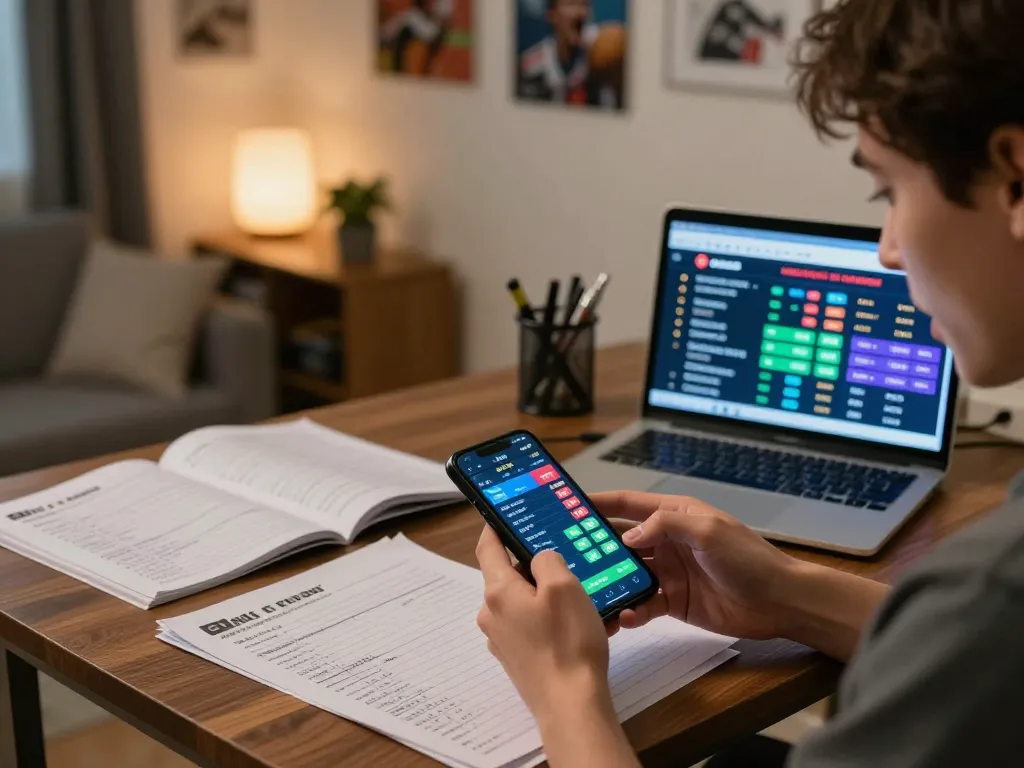 Engaging in live sports betting at home with Vin88 displayed on the smartphone screen