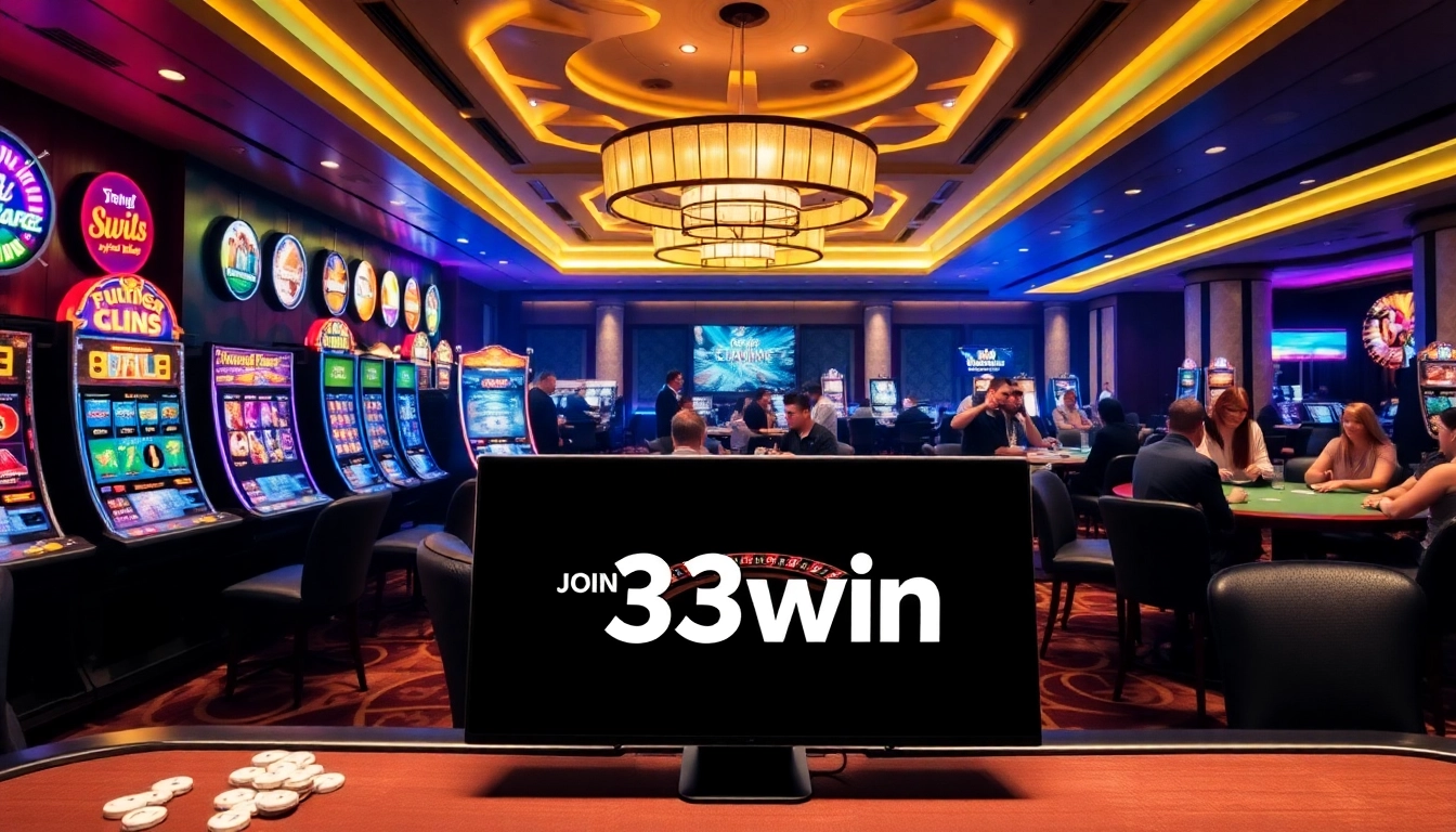 Engaging scene of players enjoying games at 33win casino, highlighting excitement and luxury.