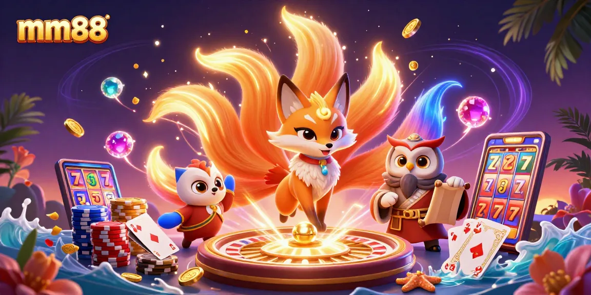 Experience the exhilarating mm88 casino adventure with vibrant characters and dynamic gaming elements.