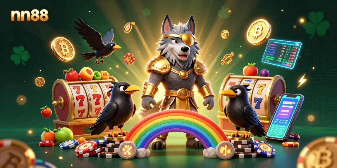 Win big at nn88 with vibrant casino games, featuring Odin and ravens, symbolizing luck.