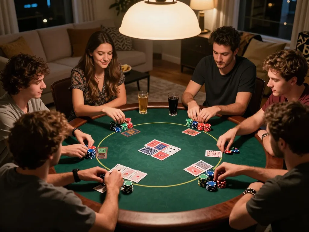 Engage with exciting gameplay at trang chủ Go88 during a friendly poker night.