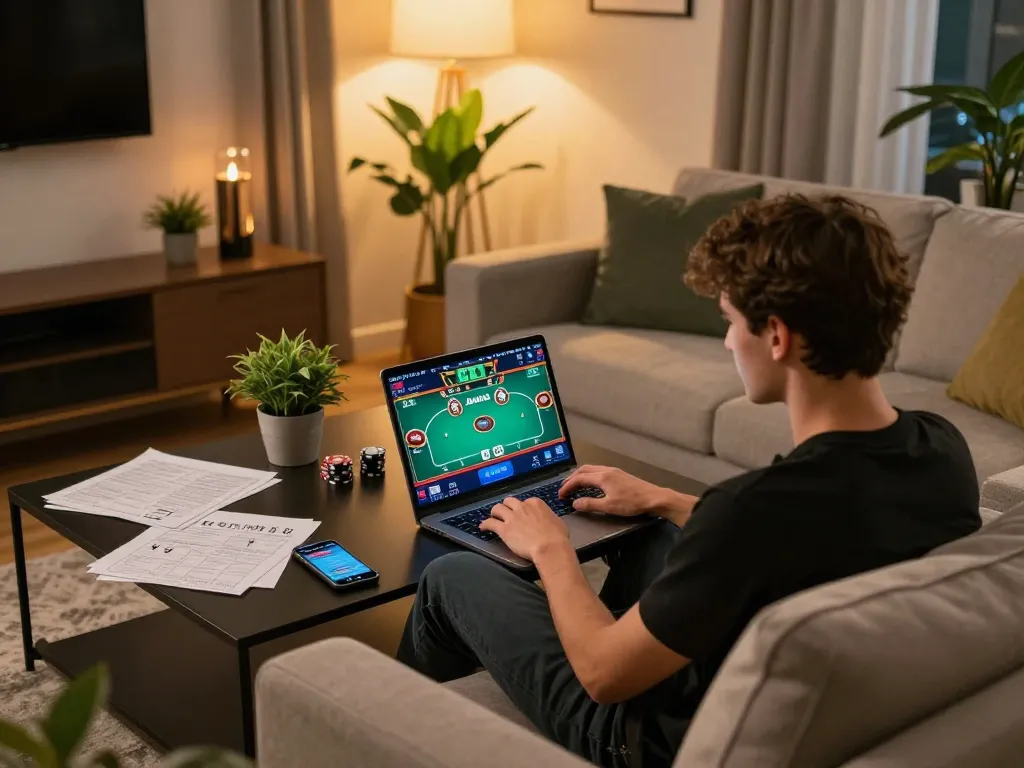 Engaging online casino gaming setup illustrating strategic play at the 803 club.