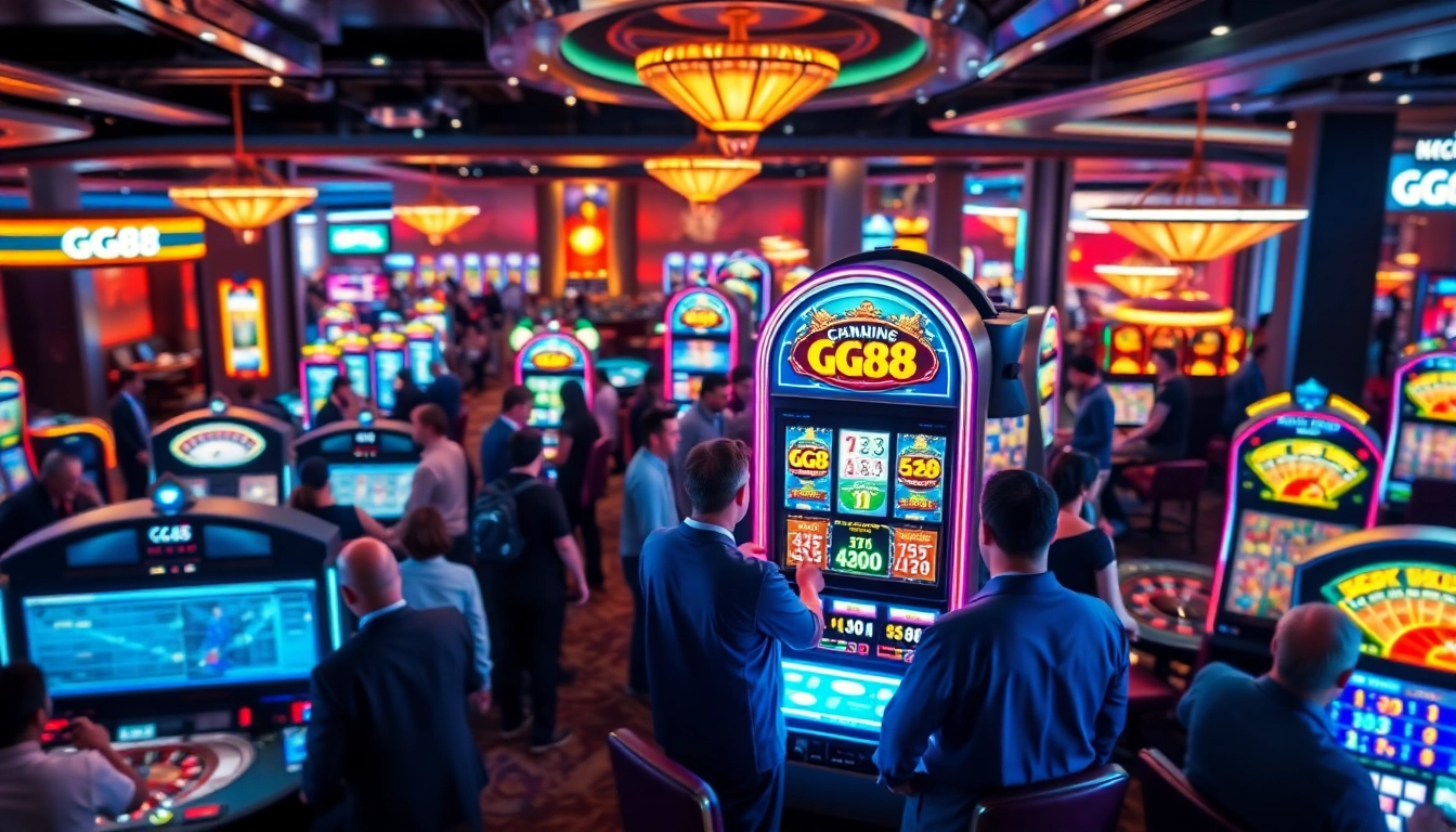 Experience the excitement of the gg88 slot machine in a vibrant casino atmosphere.