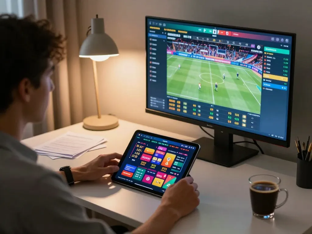 Engaging online betting setup showcasing 79 king options on multiple screens while placing a bet.