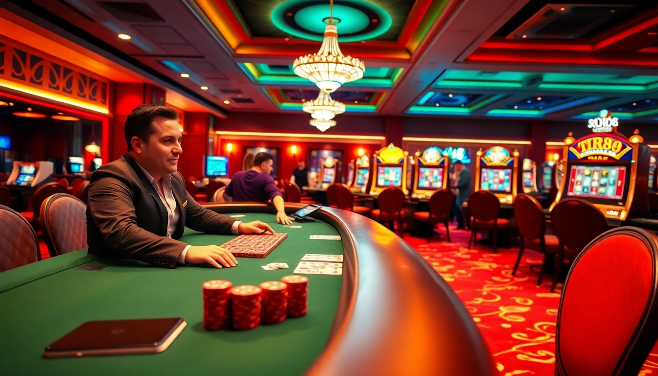Experience the excitement of TR88 trang chủ with professional dealers and vibrant casino elements.