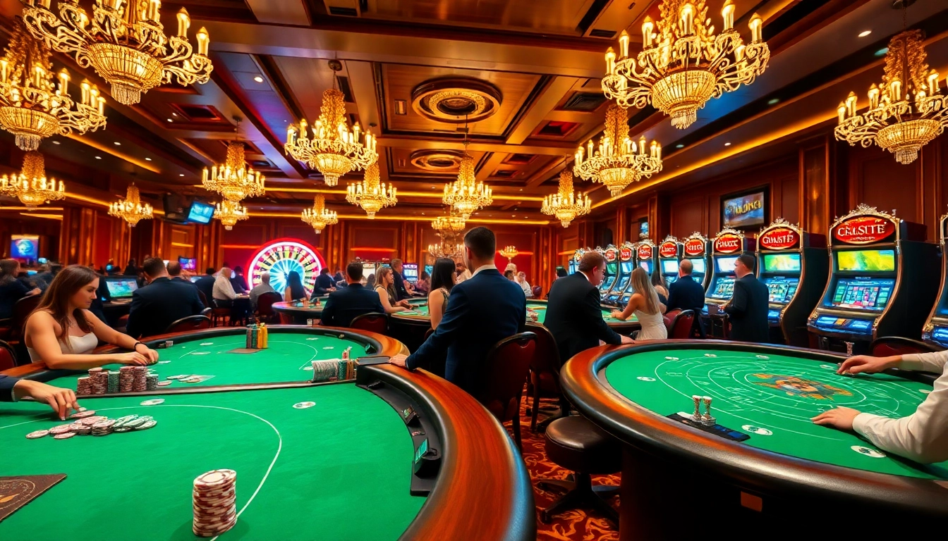 Engage in thrilling high-stakes poker action at 8kbet1 casino tables with vibrant colors and lush ambiance.