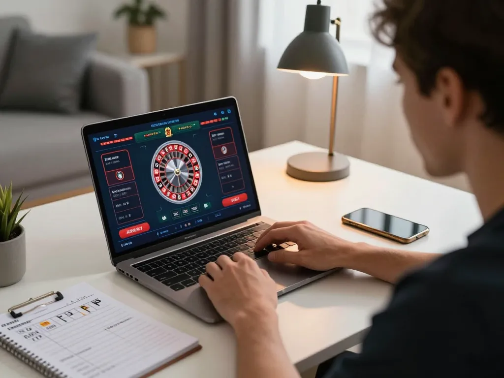 Engaging in online roulette at home with the latest interface on link mb66, showcasing competitive gameplay.