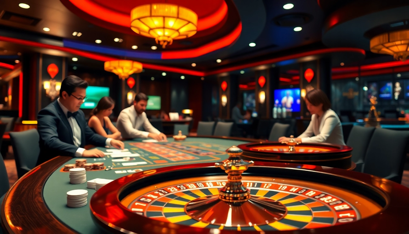 Engage in a premium gaming experience with đăng ký OK8386 at a luxurious casino table.