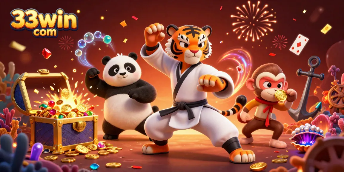 Engage with high-stakes thrills at 33win com while our kung fu characters embody the spirit of winning.
