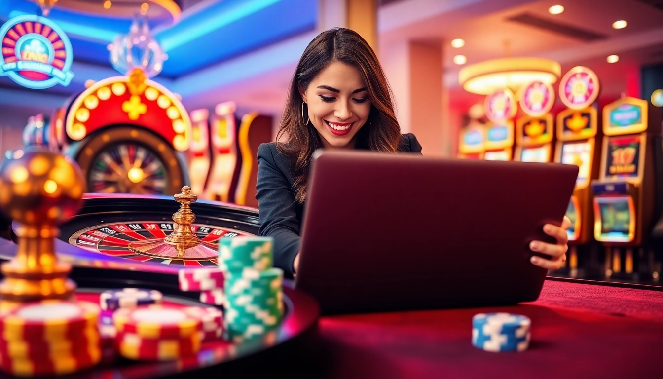Experience the thrill of online gambling with Nhà Cái QQ88 in a luxurious casino setting.
