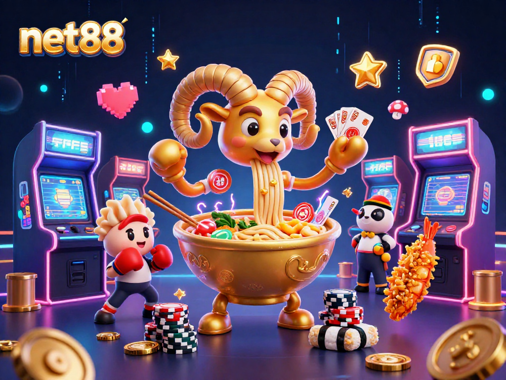 Experience the vibrant action of net88 with dynamic casino-themed characters in 3D illustration.