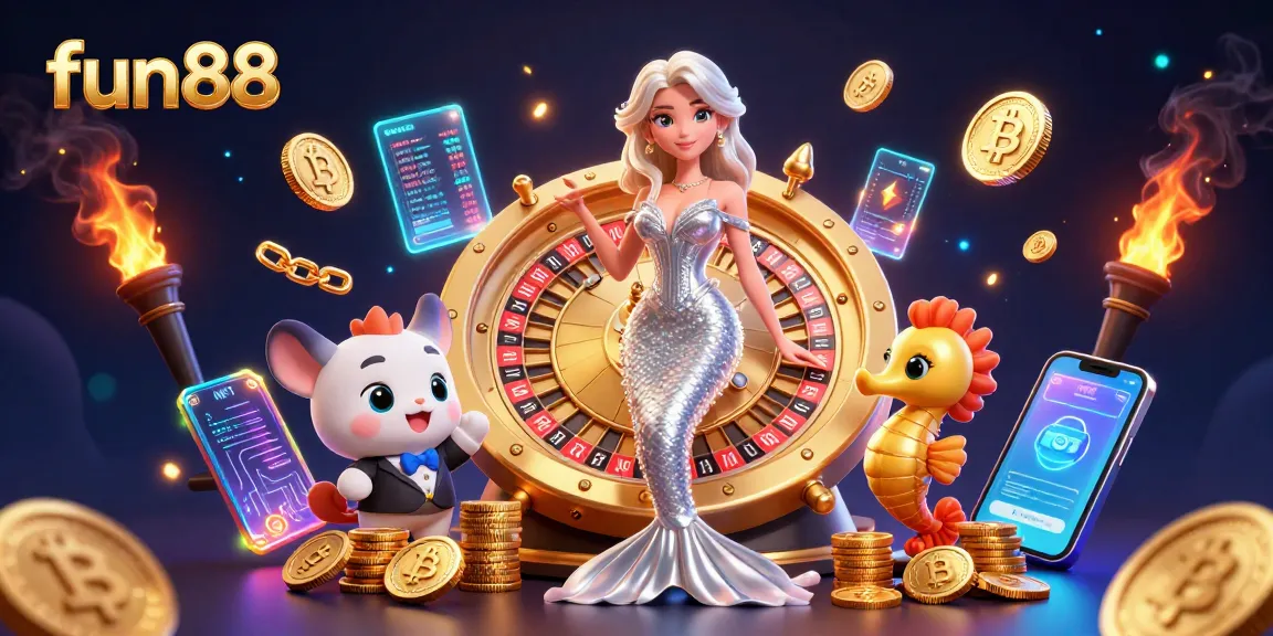 Engage with fun88 by playing vibrant casino games in an exciting digital illustration.