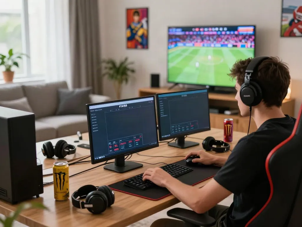 Exciting online betting experience with FIVE88 interface and gaming accessories.