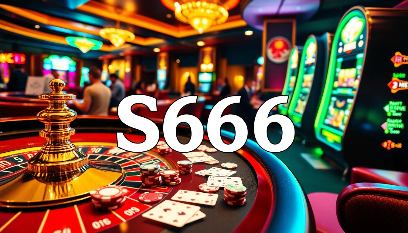 S666 casino patrons enjoying high-stakes games at a luxurious gambling venue.