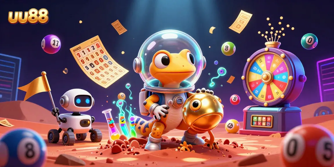 Join the fun at uu88 as a Martian gecko discovers a dazzling casino adventure!