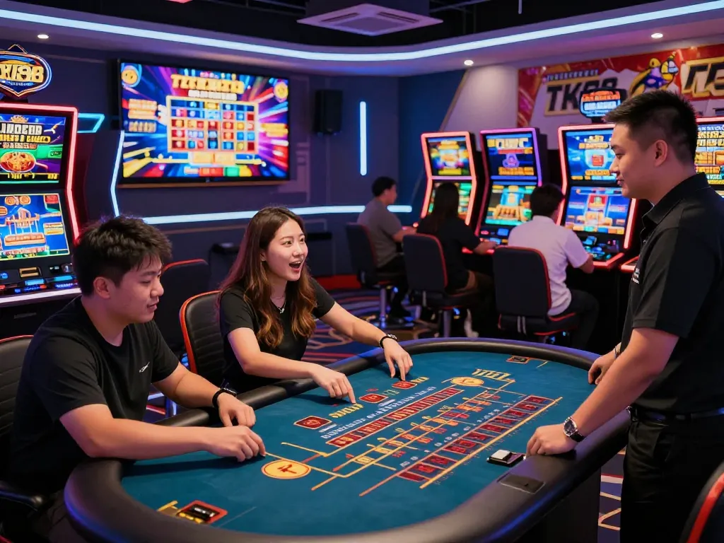 tk88 online gaming experience with diverse players and vibrant casino atmosphere