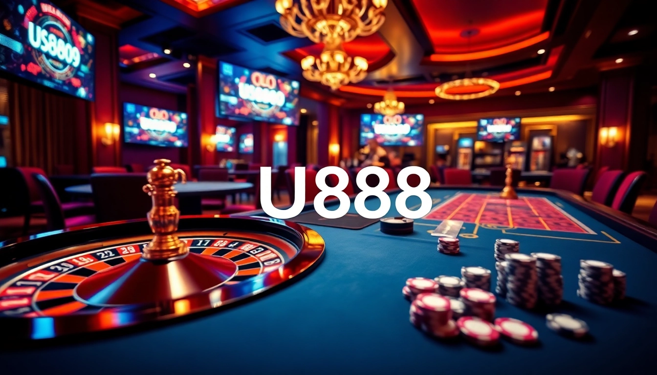 U888 offers a luxurious casino experience with vibrant tables and high-stakes action for gamers.