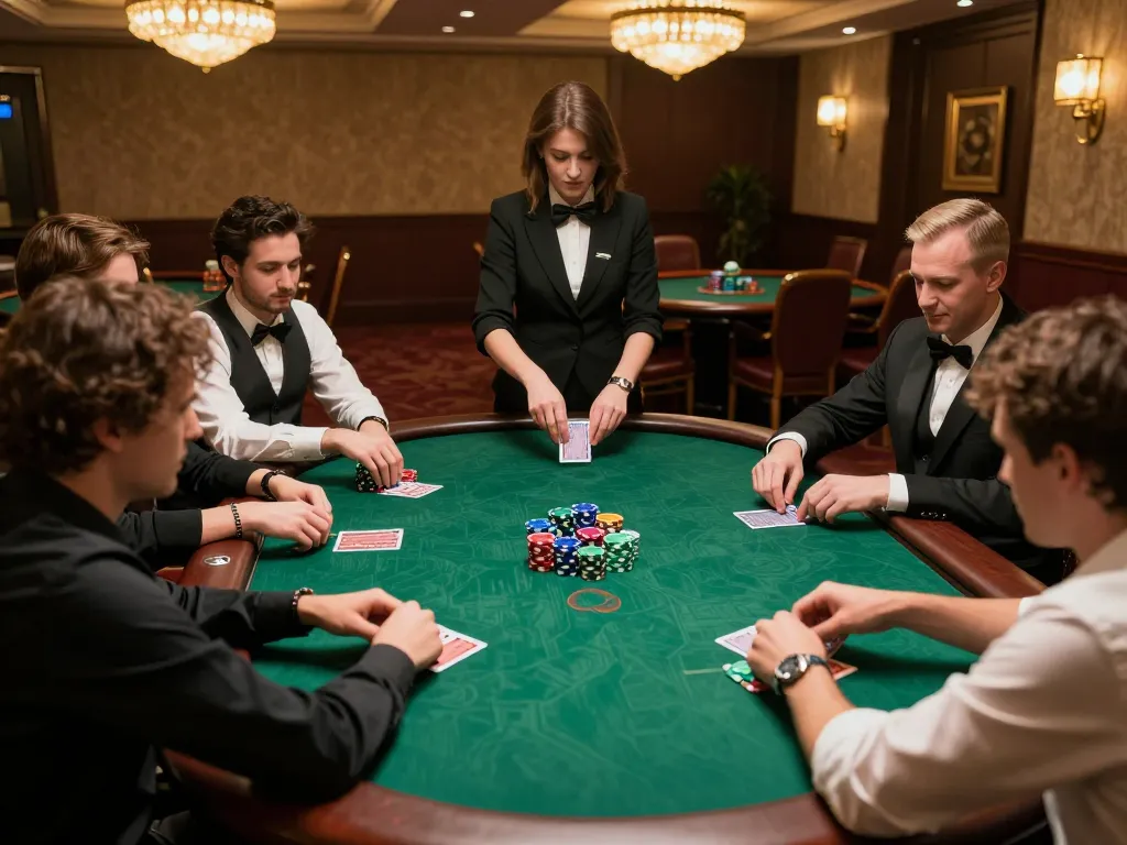 Players engaging in a high-stakes RED88 poker game with colorful chips and cards.