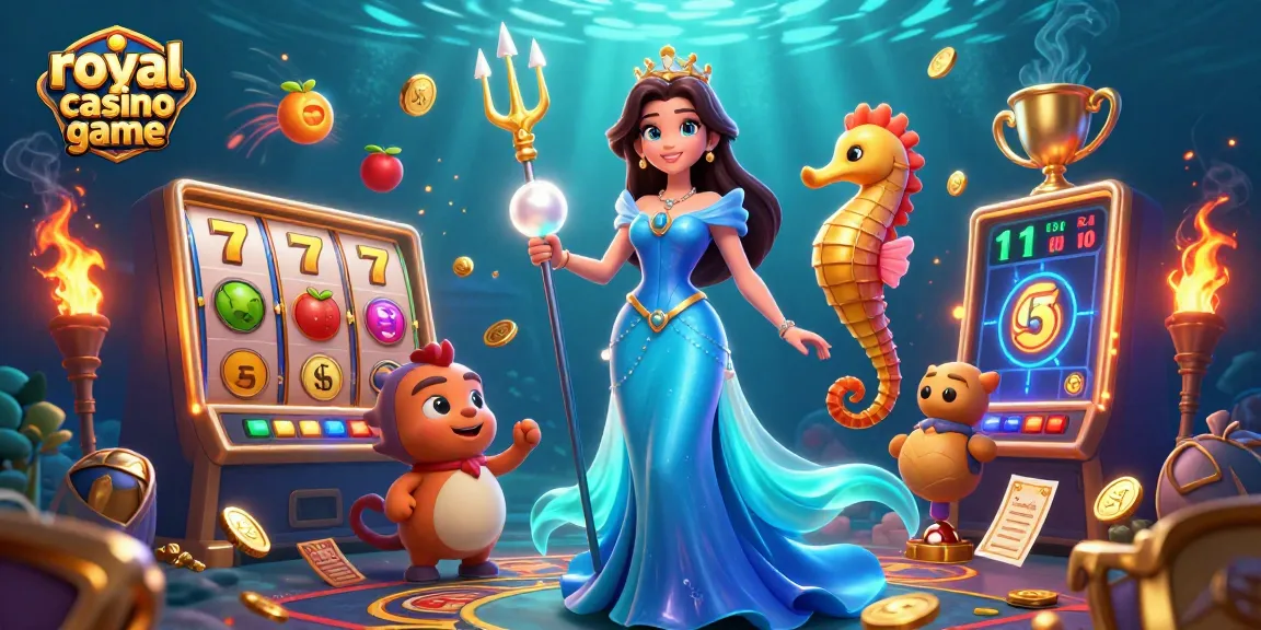 Win big with royal casino game and explore vibrant underwater slots in a dazzling 3D scene.