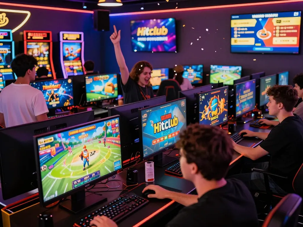 Hitclub's engaging online gaming environment with diverse players immersed in casino and sports betting.