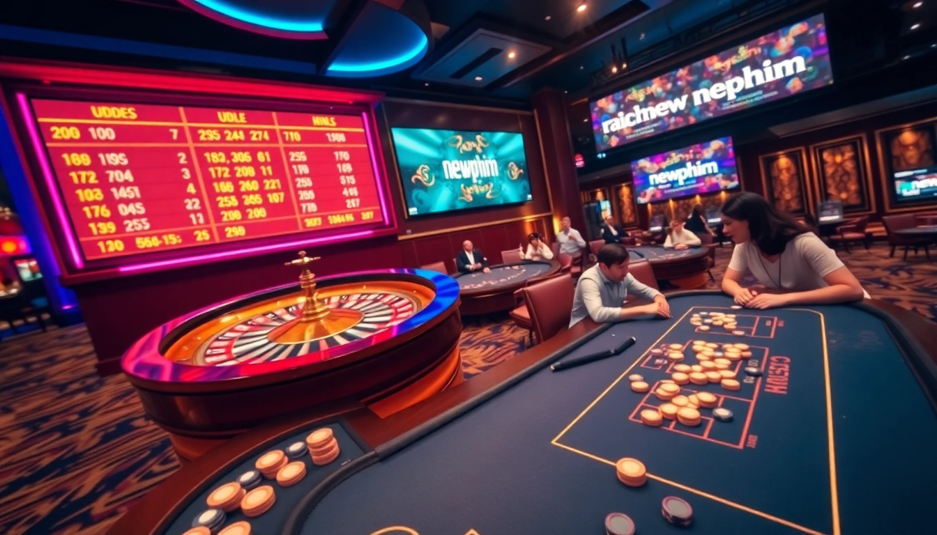 Experience the thrill of gaming at Newphim's virtual casino, where players enjoy high-stakes games!
