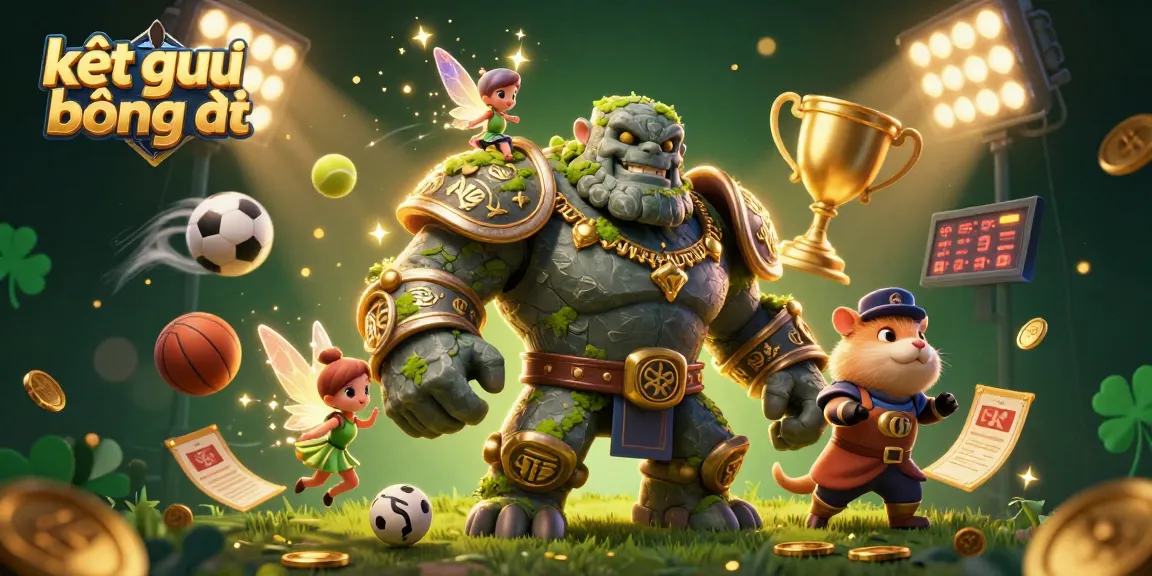 Experience kết quả bóng đá with dynamic sports elements and engaging characters in this thrilling 3D illustration.