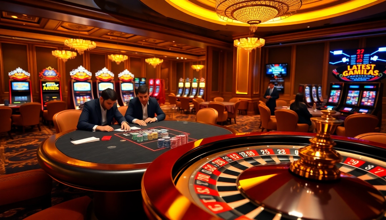 Engage in elite gambling experiences at f168biz.com with luxurious casino visuals showcasing poker tables and slot machines.