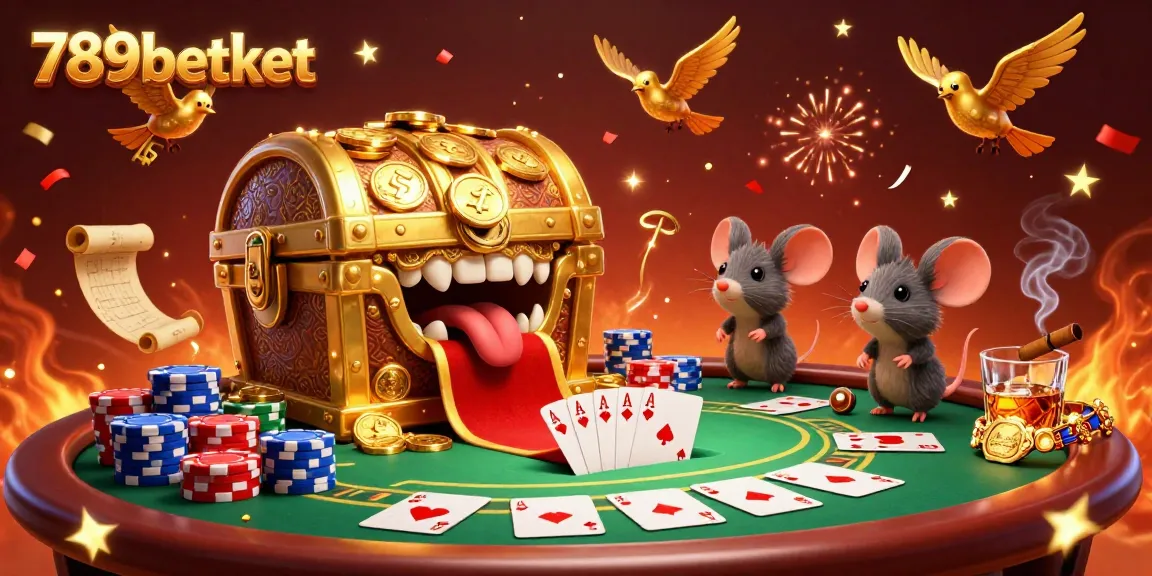 Join the action with 789betket as adventurer mice are lured by treasure in a vibrant casino scene.
