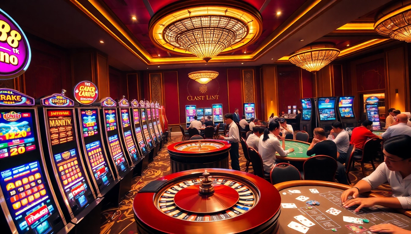 Excited players enjoying various vibrant gambling games at Jun88 casino.