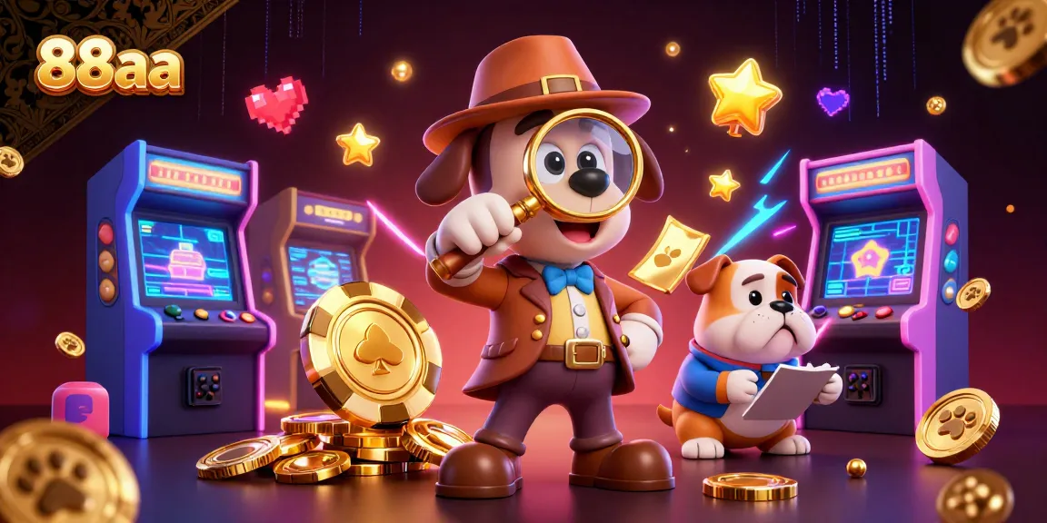 Join the excitement at 88aa, where a detective and bulldog uncover hidden treasures in a vibrant casino setting.
