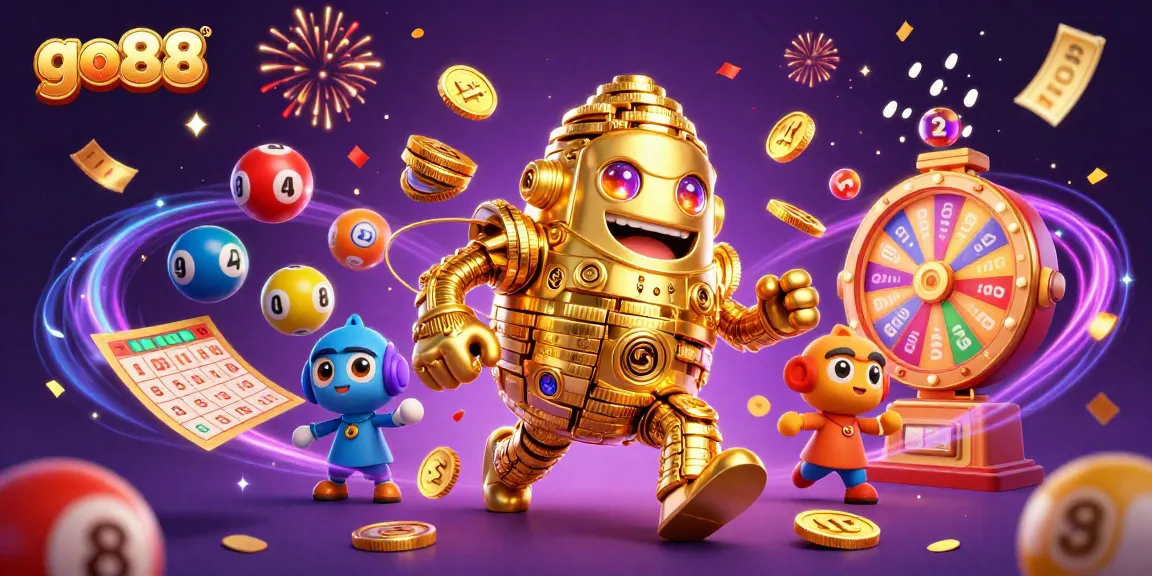 Play with go88's vibrant slots and thrilling games amid a festive casino atmosphere.