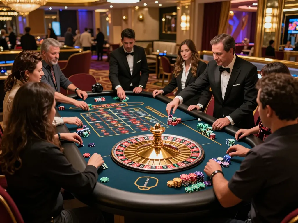 KONG 88 roulette action with players placing bets and croupier spinning the wheel in vibrant casino ambiance.