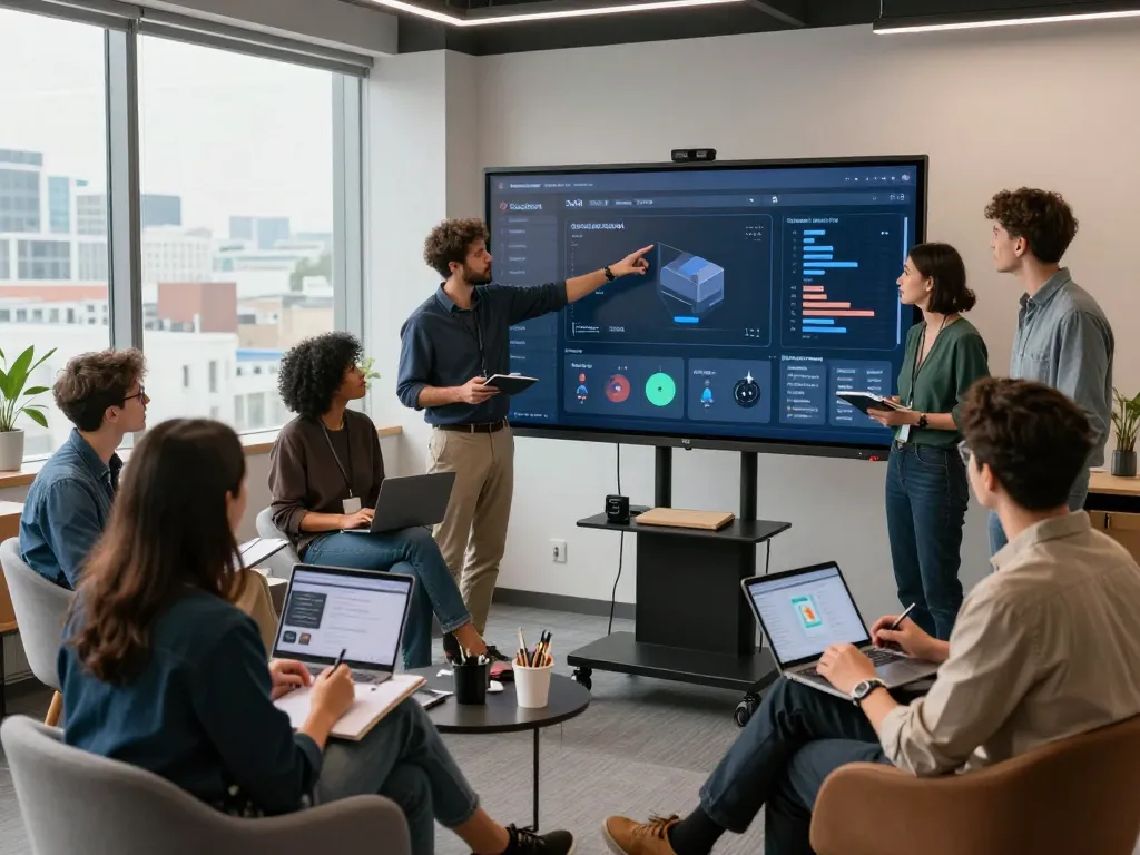 Creative team using Seedance AI platform for video production in a modern studio