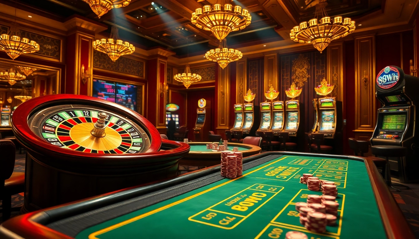 Engaged players at elegant casino tables in luxurious ambiance inspired by 98win .com.